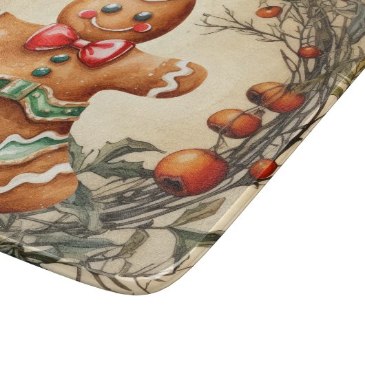 Waterverf Kerst peperkoekje Snijplank (Hoek)