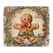 Waterverf Kerst peperkoekje Snijplank (Voorkant)