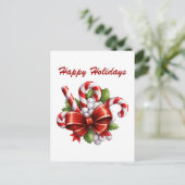 waterverf Kerst pepermunt snoep tekst toevoegen Feestdagenkaart (Staand voorkant)