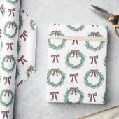 Waterverf Kerst Plaid Bow Garland Cadeaupapier