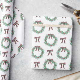 Waterverf Kerst Plaid Bow Garland Cadeaupapier
