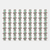 Waterverf Kerst Plaid Bow Garland Inpakpapier Vel (Voorkant 2)