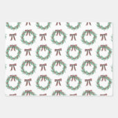 Waterverf Kerst Plaid Bow Garland Inpakpapier Vel (Voorkant 3)