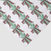 Waterverf Kerst Plaid Bow Garland Tissuepapier (Detail)