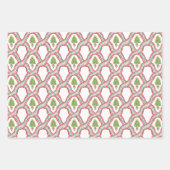 Waterverf Kerst Plaid Bow & Topiary Inpakpapier Vel (Voorkant 2)