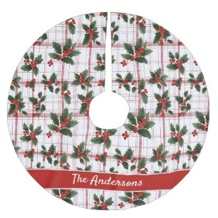 Waterverf Kerst Plaid Hulst Bes Familienaam Kerstboom Rok