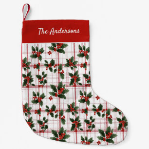 Waterverf Kerst Plaid Hulst Bes Naam Kleine Kerstsok