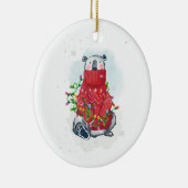 Waterverf Kerst Polar Beer in Trui Keramisch Ornament (Rechts)