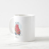 Waterverf Kerst Polar Beer in Trui Koffiemok (Voorkant links)