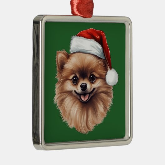 Waterverf Kerst Pommeren Ornament (Rechts)