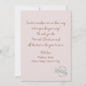 Waterverf Kerst Rendier Roze Vakantie Kaart (Achterkant)