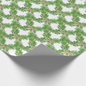 Waterverf Kerst Rood Gestreepte Bow Garland Cadeaupapier (Hoek)