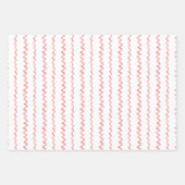 Waterverf Kerst Rood Gestreepte Bow Garland Inpakpapier Vel (Voorkant 3)