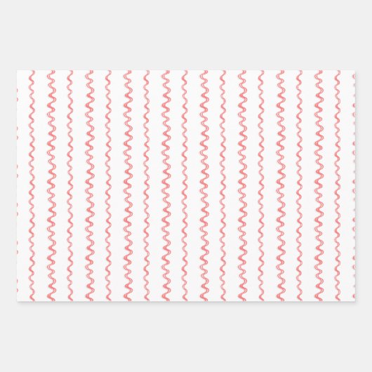 Waterverf Kerst Rood Gestreepte Bow Garland Inpakpapier Vel (Voorkant 3)