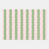 Waterverf Kerst Rood Gestreepte Bow Garland Inpakpapier Vel (Voorkant 2)