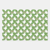 Waterverf Kerst Rood Gestreepte Bow Garland Inpakpapier Vel (Voorkant)