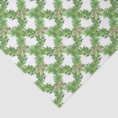 Waterverf Kerst Rood Gestreepte Bow Garland Tissuepapier (Detail)