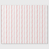 Waterverf Kerst Rood Gestreepte Squiggles Cadeaupapier (Vlak)