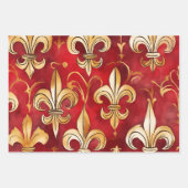 Waterverf Kerst Rood Goud Bloem Inpakpapier Vel (Voorkant 2)