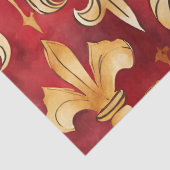 Waterverf Kerst Rood Goud Bloem Tissuepapier (Detail)