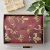 Waterverf Kerst Rood Goud Bloem Tissuepapier (Geschenk)