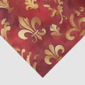 Waterverf Kerst Rood Goud Bloem Tissuepapier (Detail)