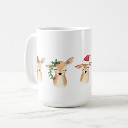 Waterverf Kerst Schattigee Caribou Mok (Voorkant links)