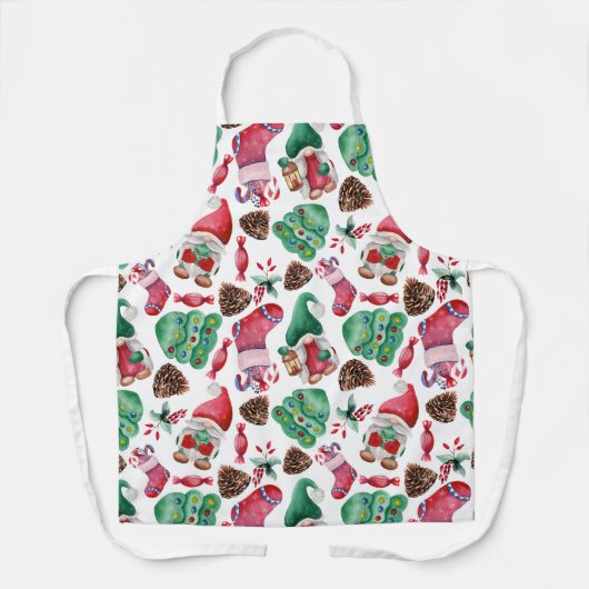 Waterverf kerst schort (Voorkant)