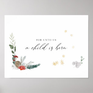 Waterverf Kerst Schrift muur kunst Poster