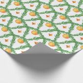 Waterverf Kerst Sinaasappels Garland Cadeaupapier (Hoek)