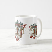 Waterverf Kerst Sokken en Holly Berry Koffiemok (Voorkant rechts)