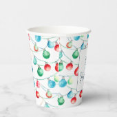 Waterverf Kerst String Lights gepersonaliseerd Papieren Bekers (Rechts)