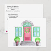 Waterverf kerst thuis briefkaart (Voorkant / Achterkant)