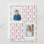 Waterverf Kerst Topiary Bamboe Foto Feestdagenkaart (Achterkant)