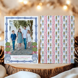 Waterverf Kerst Topiary Bamboe Foto Feestdagenkaart