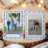 Waterverf Kerst Topiary Bamboe Foto Feestdagenkaart