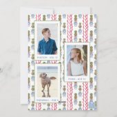 Waterverf Kerst Topiary Bamboe Foto Feestdagenkaart (Achterkant)