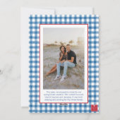 Waterverf Kerst Topiary Gingham Foto Feestdagenkaart (Achterkant)