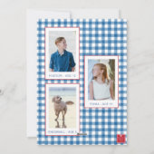 Waterverf Kerst Topiary Gingham Foto Feestdagenkaart (Achterkant)