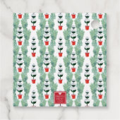 Waterverf Kerst Topiary Monogram Crest Bedankjes Labels (Achterkant)