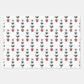 Waterverf Kerst Topiary Monogram Crest Inpakpapier Vel (Voorkant 2)