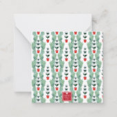 Waterverf Kerst Topiary Monogram Crest Notitiekaartje (Achterkant)