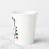 Waterverf Kerst Topiary Monogram Crest Papieren Bekers (Links)