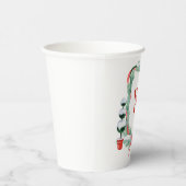 Waterverf Kerst Topiary Monogram Crest Papieren Bekers (Rechts)