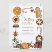 Waterverf Kerst Treats Feestelijk Voedsel feest Kaart (Voorkant)