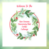 Waterverf Kerst Vakantie Krans CUSTOM Raamsticker (Vel 3)