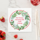 Waterverf Kerst Vakantie Krans CUSTOM Servet (Insitu)