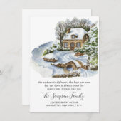 Waterverf kerst: Verkeersaankondiging Aankondiging (Voorkant / Achterkant)