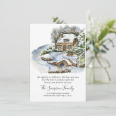 Waterverf kerst: Verkeersaankondiging Aankondiging (Staand voorkant)