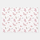 Waterverf Kerst Verpakking Lakens Set van 3 Inpakpapier Vel (Voorkant 3)